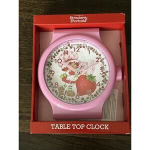 Strawberry Shortcake Pink Wristwatch Analog Table Top Clock NEW NIB